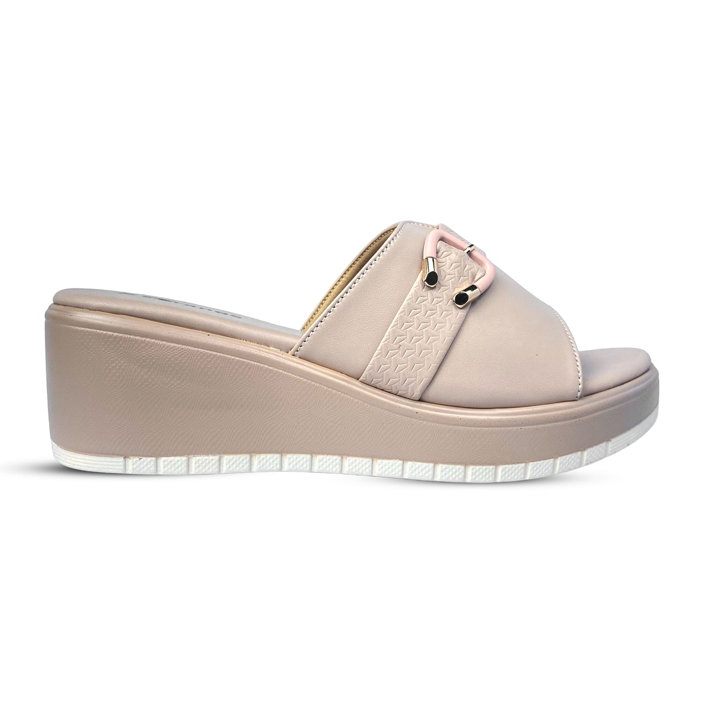 Versatile Women's Sandals with Low Wedge and Stylish Gold Accents