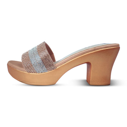 Without Belt Luxurious Stone High Heel Shoes at a Reasonable Price