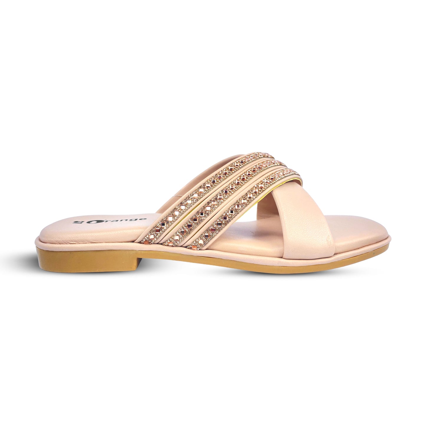 Ladies Casual Slippers – Comfortable Slide with Sparkling Crystal Straps