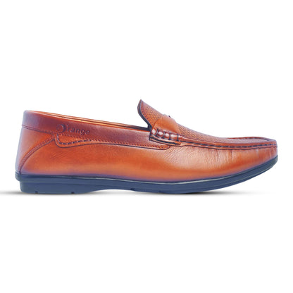 Buy Laser Cut Design Leather Loafer in Tan - Stylish Slip-On Loafers for Men