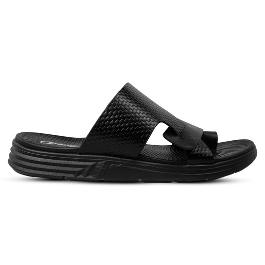 Premium Men’s Black Textured Leather Sandals
