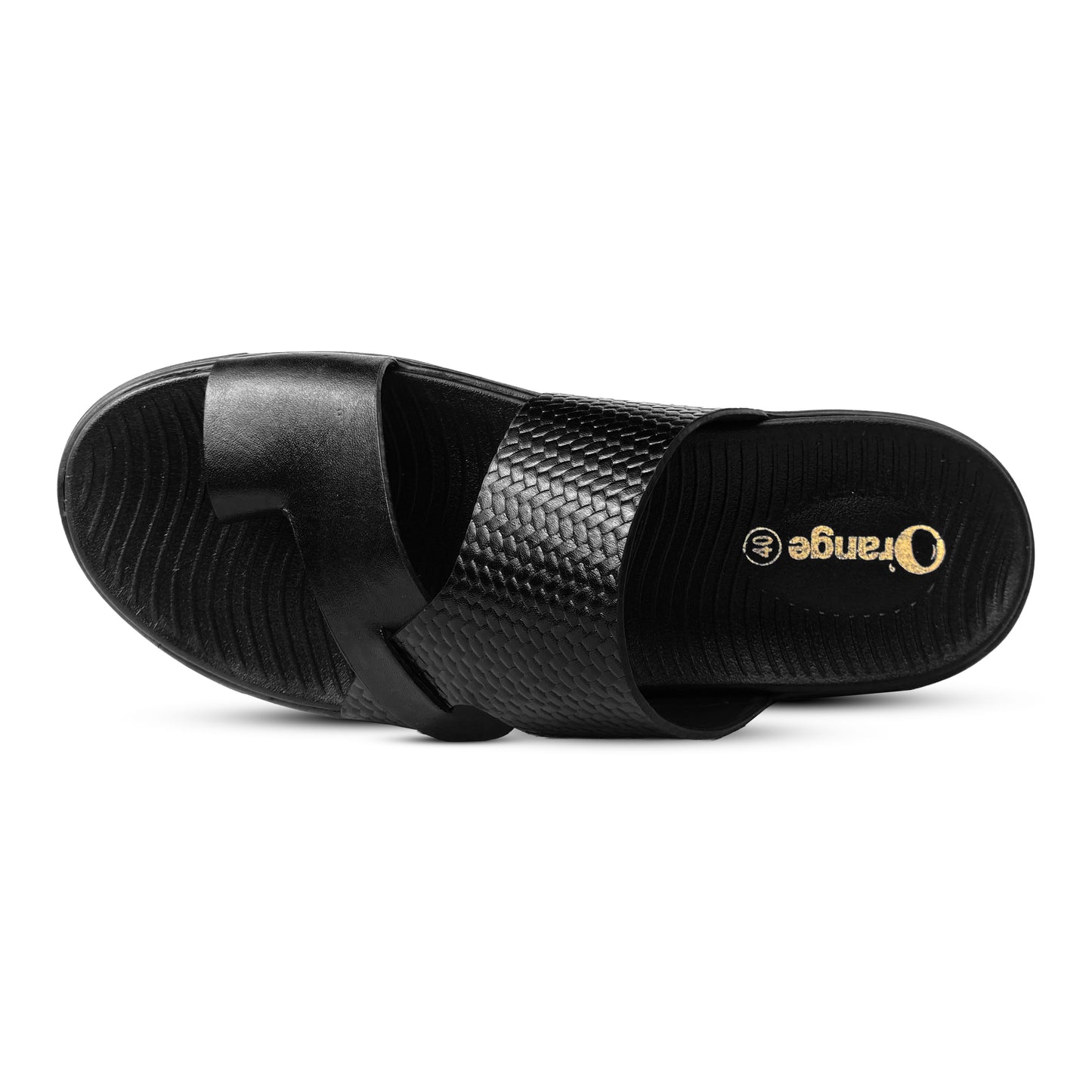 Premium Men’s Black Textured Leather Sandals