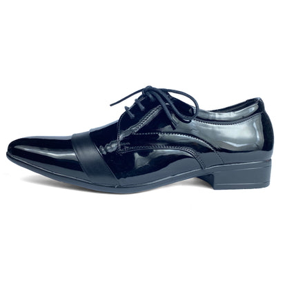 Black Formal Shoes for Men – Patent Leather Lace-Up by O'range