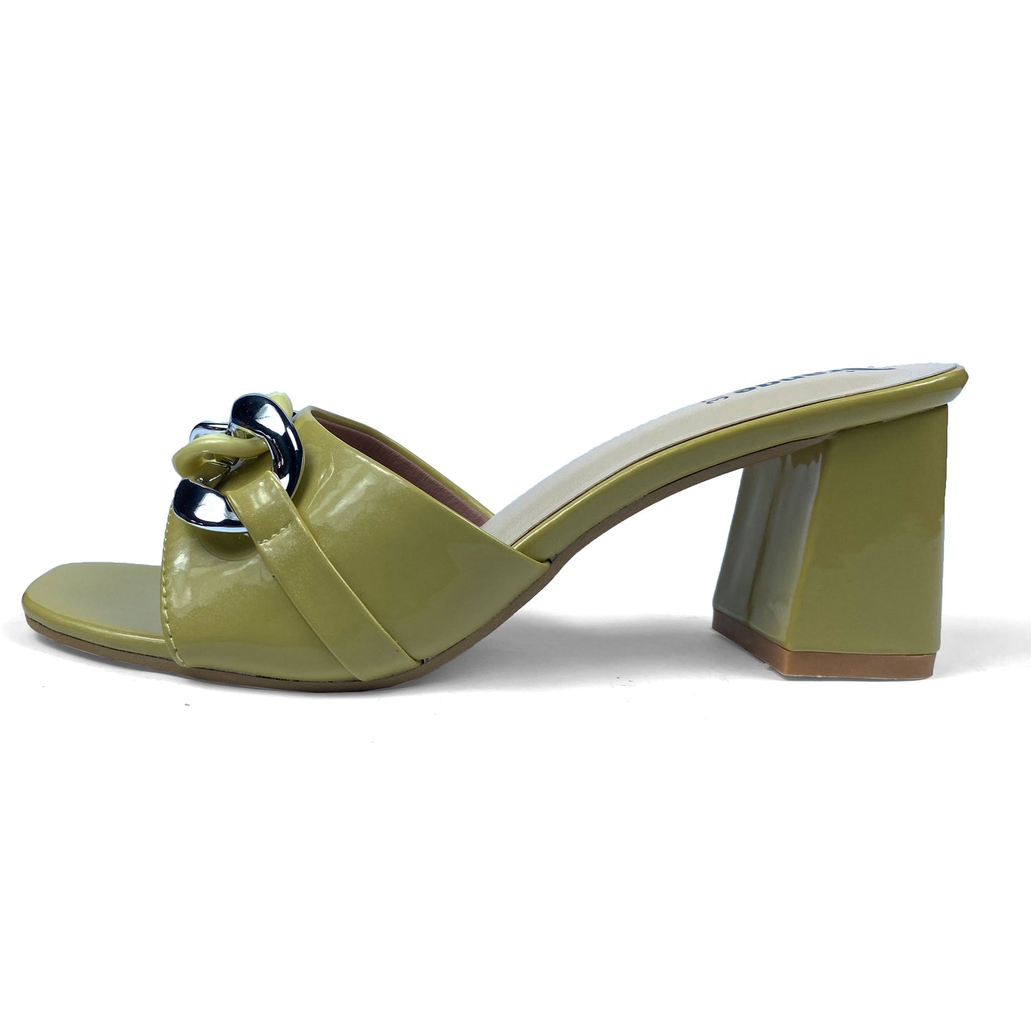 Square Toe Heel Sandals for Ladies | Olive Green Heel Sandals | O'range