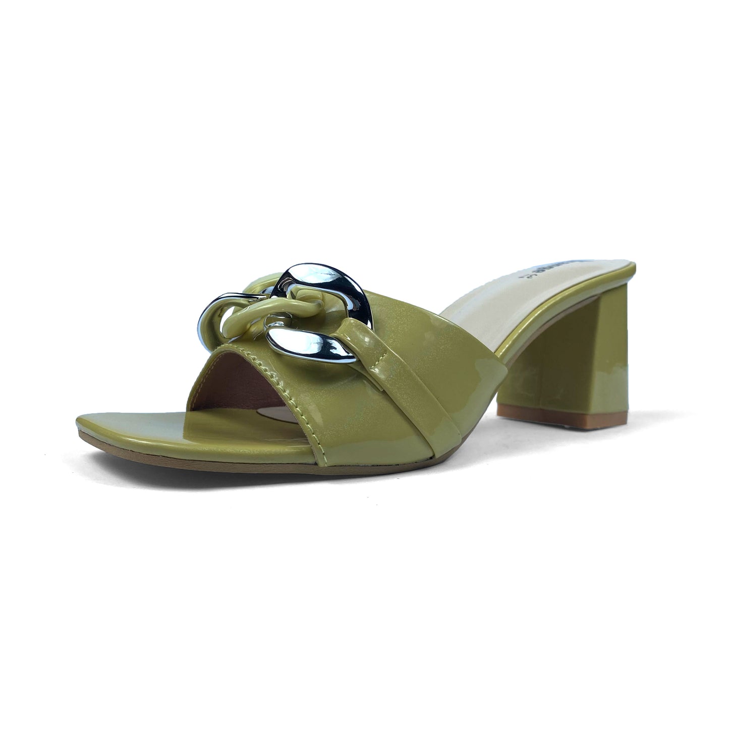 Square Toe Heel Sandals for Ladies | Olive Green Heel Sandals | O'range