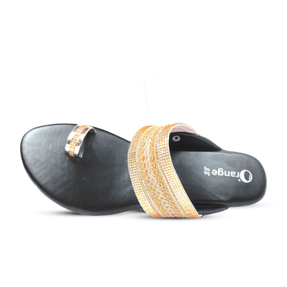 Women Sleek Textured Toe Loop Flats – Elegant & Comfortable Slip-On Flats with Stylish Design