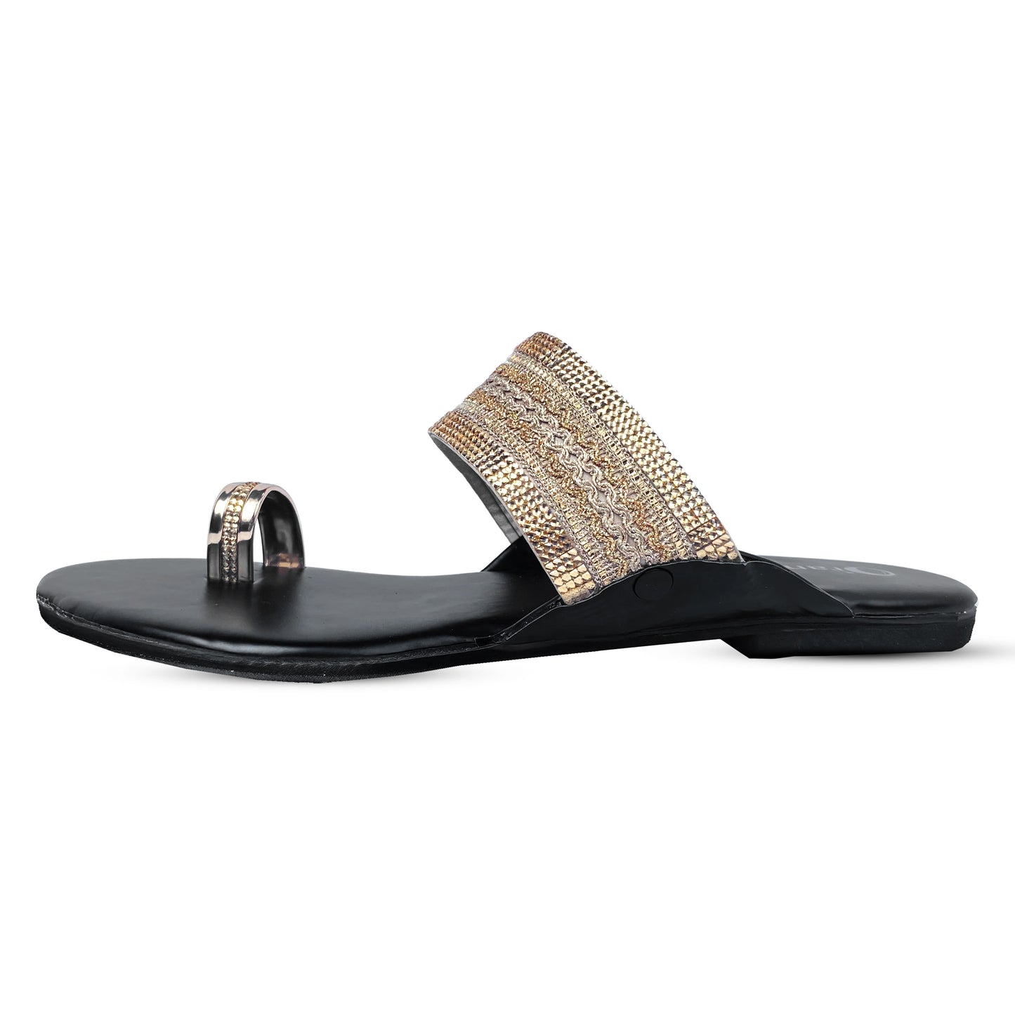 Women Sleek Textured Toe Loop Flats – Elegant & Comfortable Slip-On Flats with Stylish Design