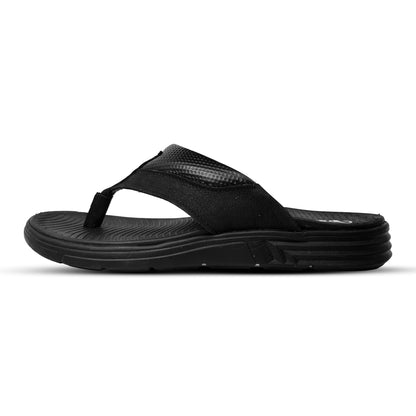 Men's Black Nubuck Leather Toe-Post Sandal – Comfortable and Stylish Sandals for Everyday Wear