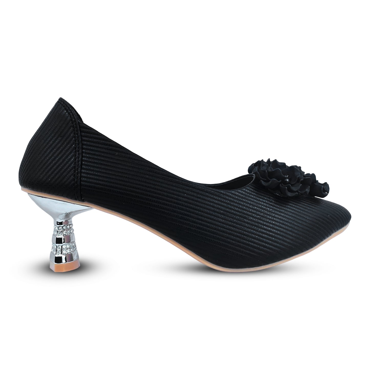 Trendy Pink Heels for Women – Chic Floral Design with Sparkling Heel for Stylish Comfort