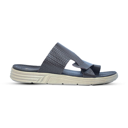 Premium Men’s Black Textured Leather Sandals
