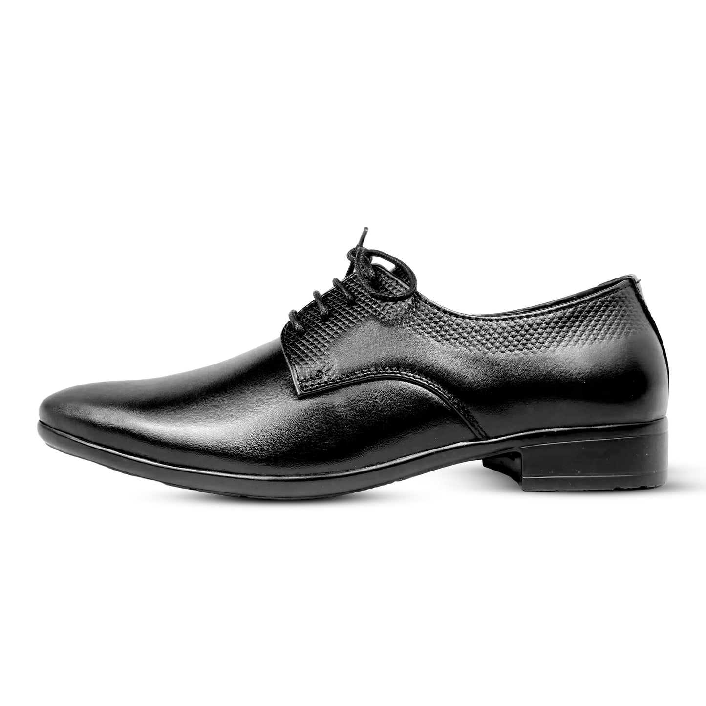 Men’s Black Textured Derby Dress Shoes | Classic Formal Lace-Up