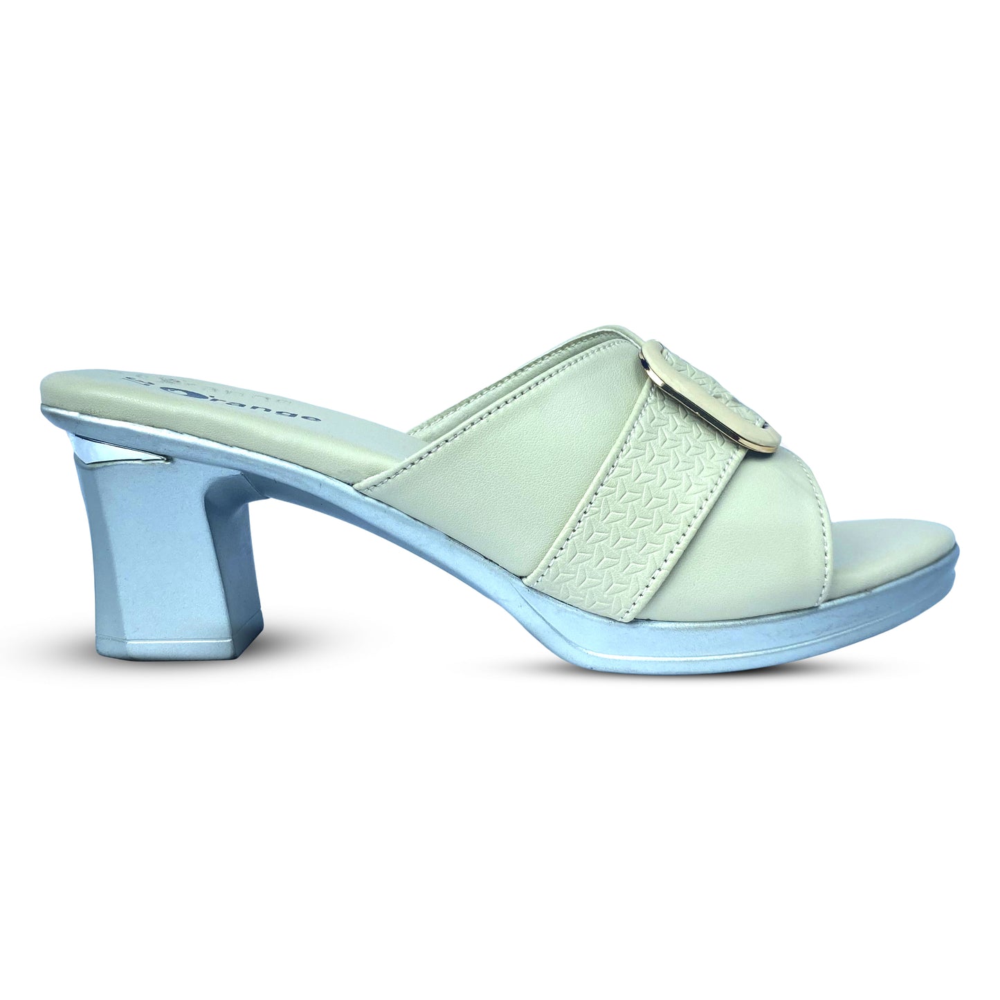 Elegant Women's Heels Slipper with Sleek Metallic Detailing