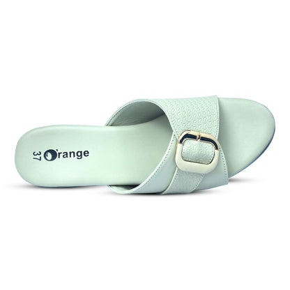 Elegant Women's Heels Slipper with Sleek Metallic Detailing