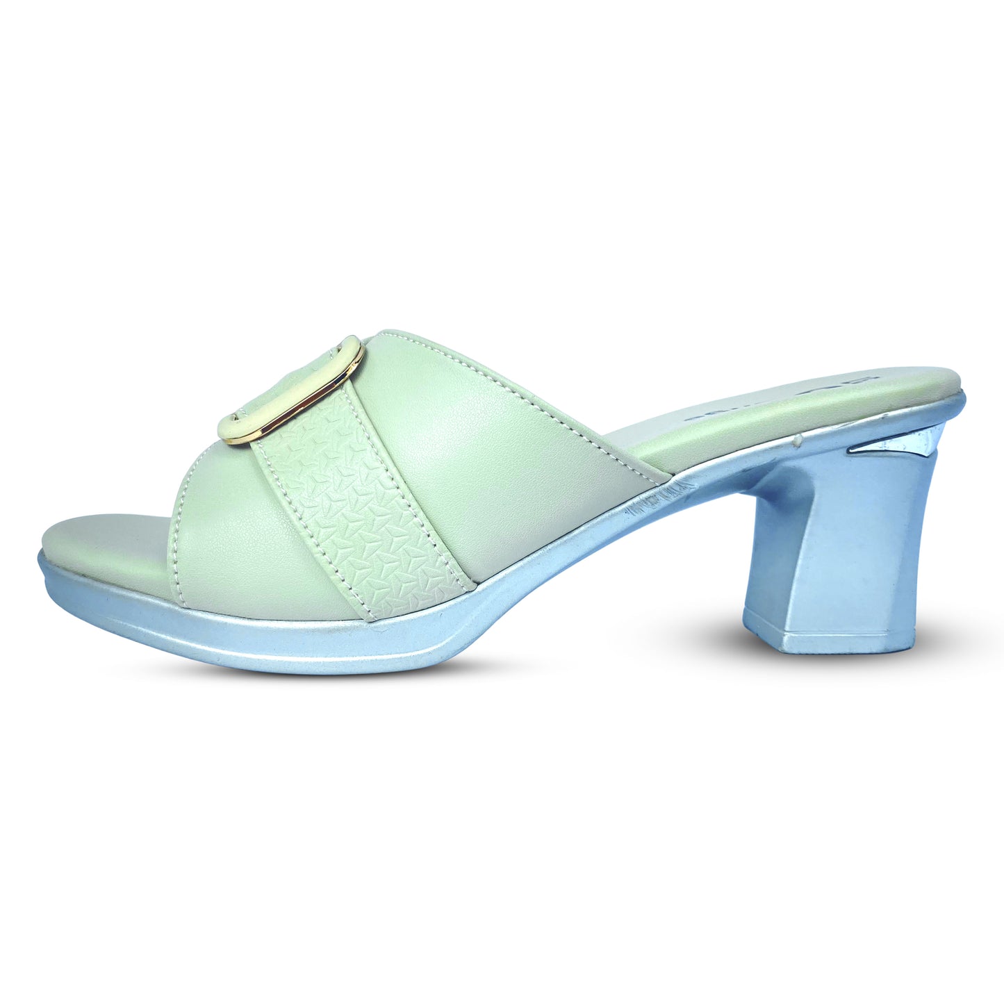 Elegant Women's Heels Slipper with Sleek Metallic Detailing